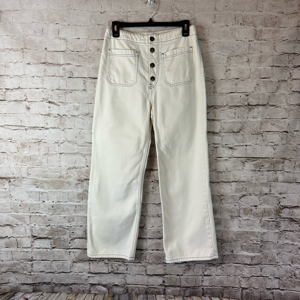 Reformation Jeans Women's Eloise Size 29 Ivory High Rise Wide Leg Jean READ - Picture 2 of 16